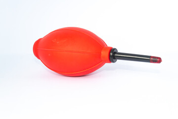 Hand Air Blower. Shoot over white background. Used to clean electronic and camera from dusk