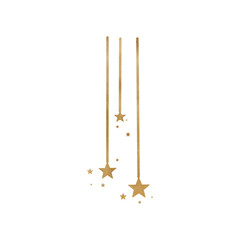Gold Metallic Flying Decorative Stars