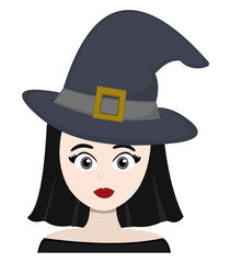 Vector illustration of a cartoon witch
