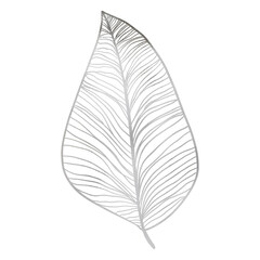 Silver Metallic Leaf Outlined