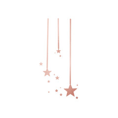 Rose Gold Metallic Decorative Stars