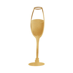 Gold Metallic Wine Glass