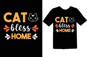 Cat Bless Home t shirt design