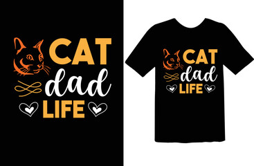 Cat Dad Life t shirt design
