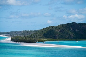 tropical island white sand beach on the ocean