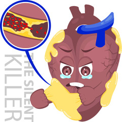 the silent killer, beware of the fatty heart, world heart day awareness campaign poster