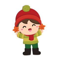 Kids Autumn Illustration Vector Clipart