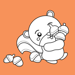 Cute Squirrel Animal Digital Stamp