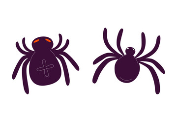 Spider set illustration isolate on white background