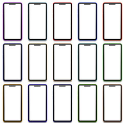 set of mobile phones vector art