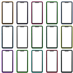 set of mobile phones vector art