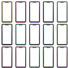 set of mobile phones vector art