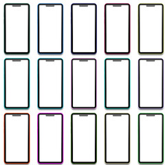 set of mobile phones vector art