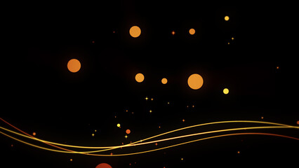 Obraz premium 黒い背景にラインアニメーションが揺れる