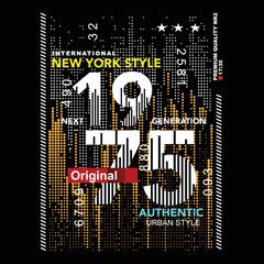 New York 1975 slogan tee graphic typography for print t shirt illustration vector art vintage
