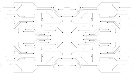 Gray and white technology background image Line design for communication connections in digital systems Hi-tech technology pattern