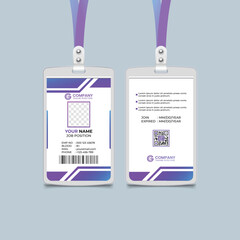Modern Identity Employee Abstract professional, corporate office Id card design, Simple and Clean ID Card Design Template