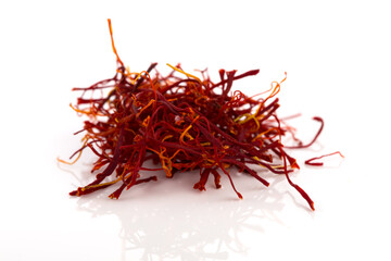 Fototapeta premium Dried saffron spice isolated