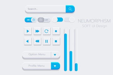 Neumorphism Botton Soft UI Design  