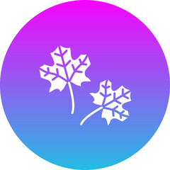 Maple Leaf Gradient Circle Glyph Inverted Icon