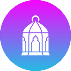Lantern Gradient Circle Glyph Inverted Icon