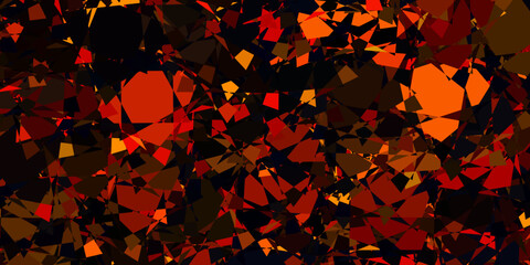 Dark Orange vector pattern with polygonal shapes.