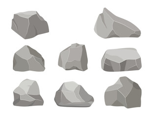 Rock stone set. Element of nature and mountains.