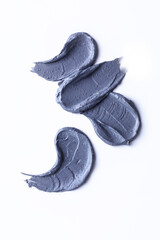 Charcoal texture swatches. Beauty and skin care textures on white background.