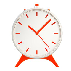White alarm clock isolated on background