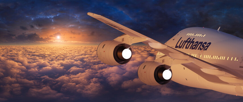 boeing 747 200 fly into the sunset