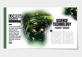 Elegant layout for business presentation with technology and science background, vector illustartion