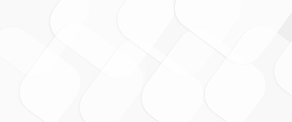 Abstract geometric modern white color background, futuristic technology design, 3D illustration mock-up. White circular building pale geometric pattern, Simple white circle paper layer art wall.