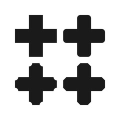 Fototapeta premium Swiss Cross Corner Cut Icon Set