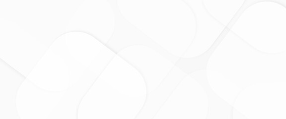 Abstract geometric modern white color background, futuristic technology design, 3D illustration mock-up. White circular building pale geometric pattern, Simple white circle paper layer art wall.