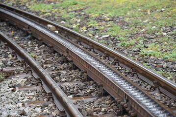 Fototapeta premium Zahnradbahnschienen