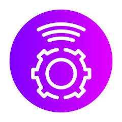 gear icon on metal internet button