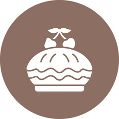 Cherry Pie Multicolor Circle Glyph Inverted Icon