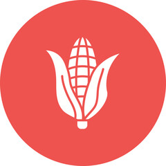 Corn Multicolor Circle Glyph Inverted Icon
