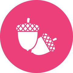 Acorn Multicolor Circle Glyph Inverted Icon