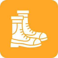 Autumn Boots Multicolor Round Corner Glyph Inverted Icon