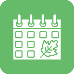 Fototapeta premium Autumn Calendar Multicolor Round Corner Glyph Inverted Icon