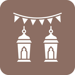 Garland Multicolor Round Corner Glyph Inverted Icon