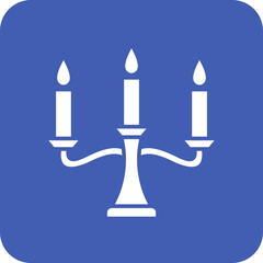 Candle Multicolor Round Corner Glyph Inverted Icon