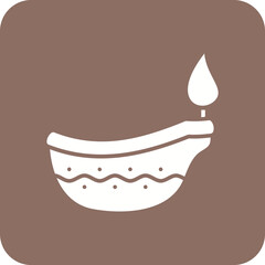 Oil Lamp Multicolor Round Corner Glyph Inverted Icon