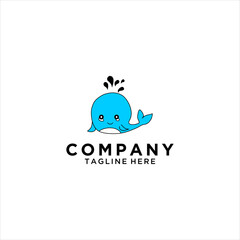 blue whale logo vector illustration