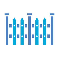 Fence Glyph Two Color Icon