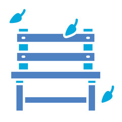 Autumn Bench Glyph Two Color Icon