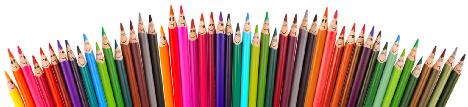 Crayons expressifs pour un concept de rentr&eacute;e joyeuse