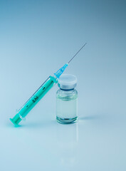  syringe with needle and vial with steroids. illegal doping in sport concept