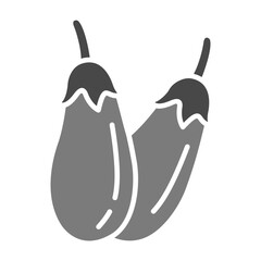 Eggplant Greyscale Glyph Icon